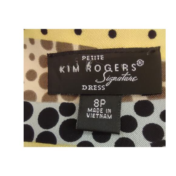 Kim Rogers Women's Midi Dress Extra Small Polyester Spandex Polka Dots Abstract - Picture 3 of 5